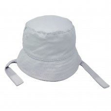 0193X-Silver: Infants Plain Silver Bucket Hat With Chin Strap (1-4 Years)